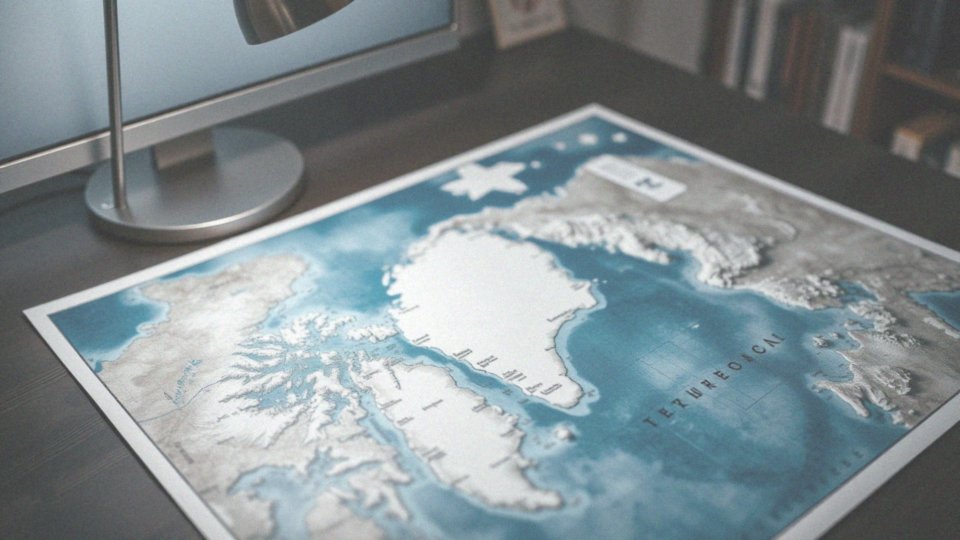 Co przedstawia mapa fizyczna Bieguna Północnego?
