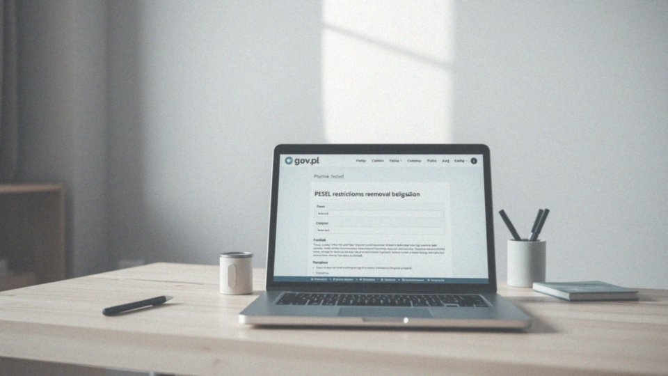 Czy mogę złożyć wniosek o cofnięcie zastrzeżenia numeru PESEL przez internet?
